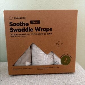 KeaBabies Zippy Soothe Swaddle Wraps - Cream